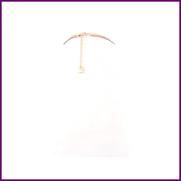 Gold-Tone Flat Chain Necklace 17" Lobster Clasp Herringbone Collar - Picture 7 of 7